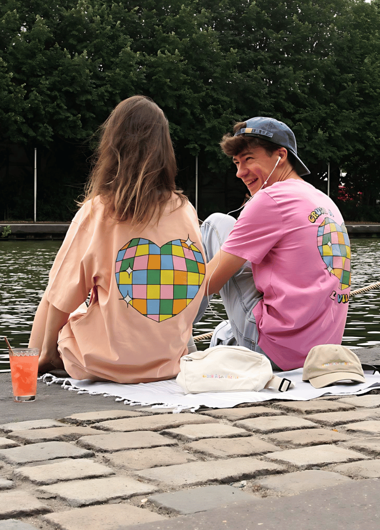 T-shirt oversize crush à La Villette pêche