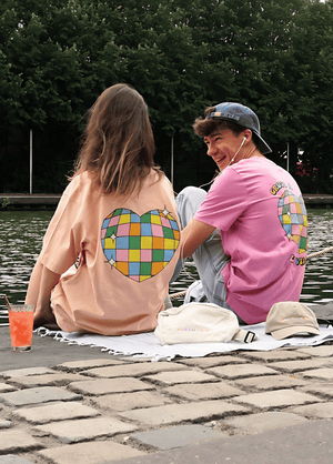 T-shirt oversize crush à La Villette pêche