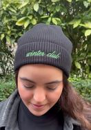 Black winter club notes beanie