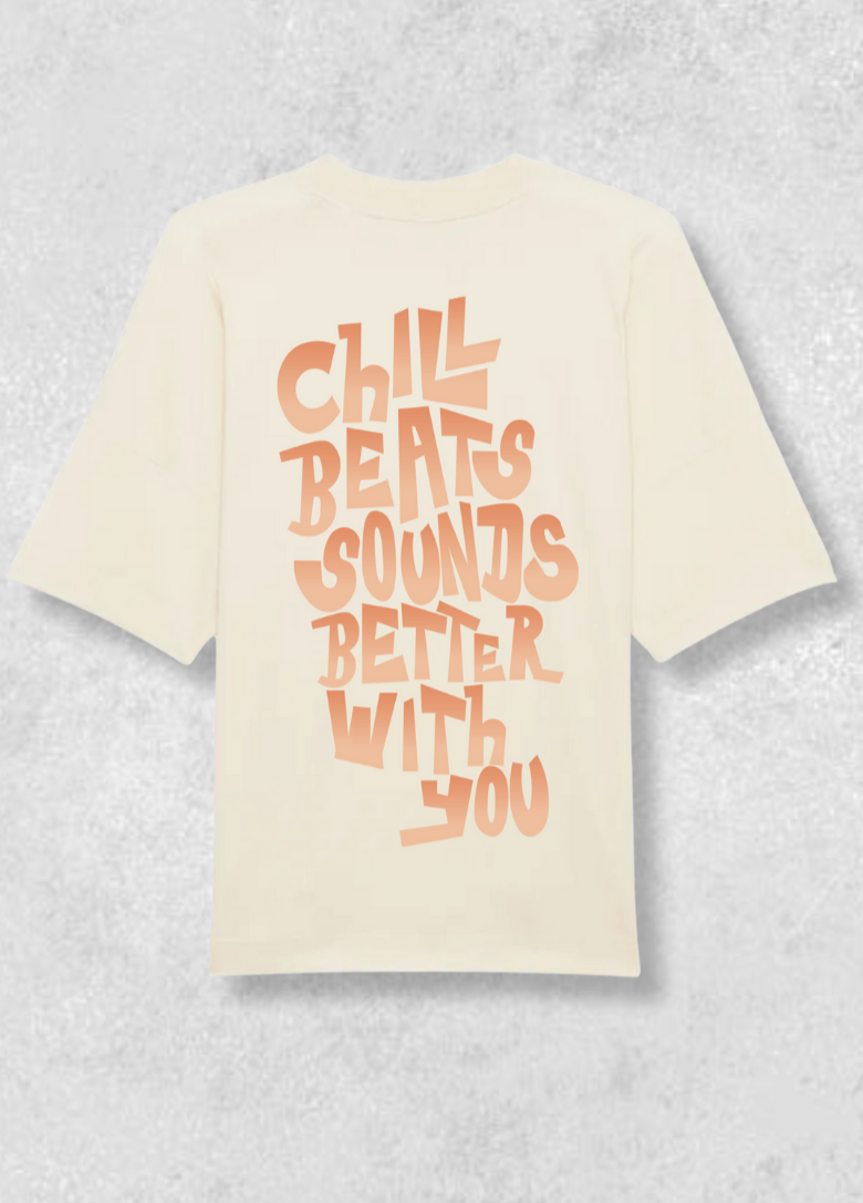 T-shirt blanc oversize Chill Beats