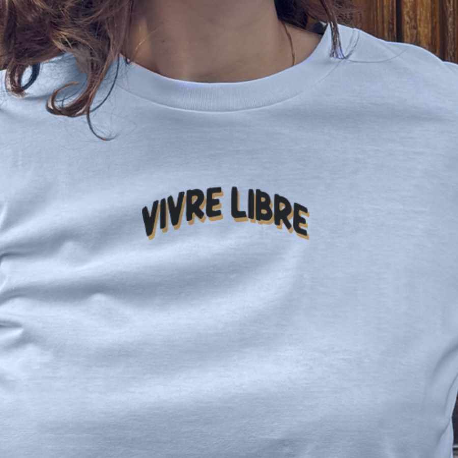 T-shirt blanc unisex vivre libre - Renaud