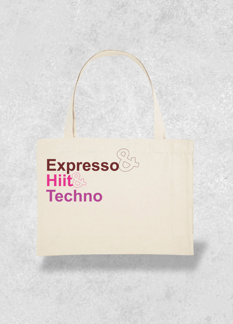 Large Tote Bag Expresso & Hiit & Techno