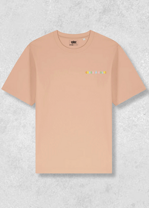 Oversized crush t-shirt in Calvi peach