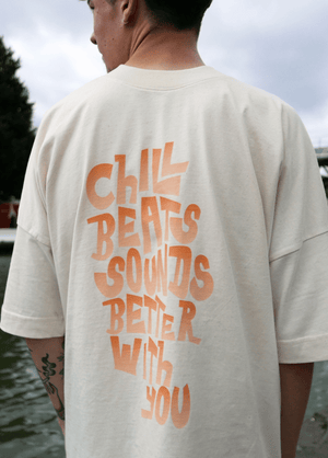 T-shirt blanc oversize Chill Beats