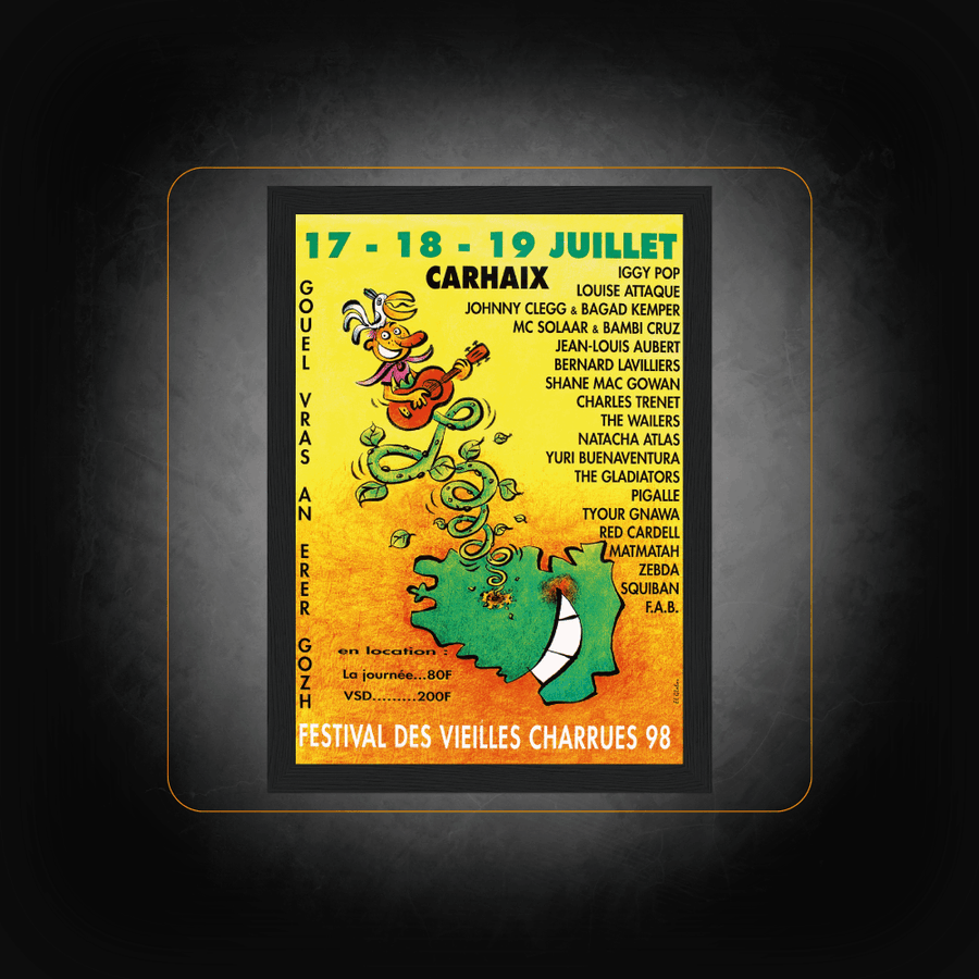 Affiche Personnalisée Festival Les Vieilles Charrues 1998