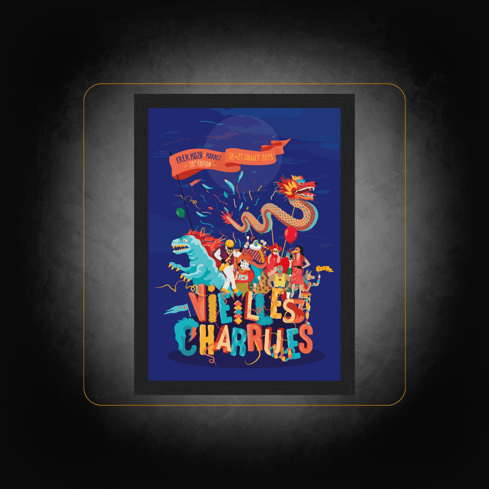 Affiche Personnalisée Festival Les Vieilles Charrues 2019