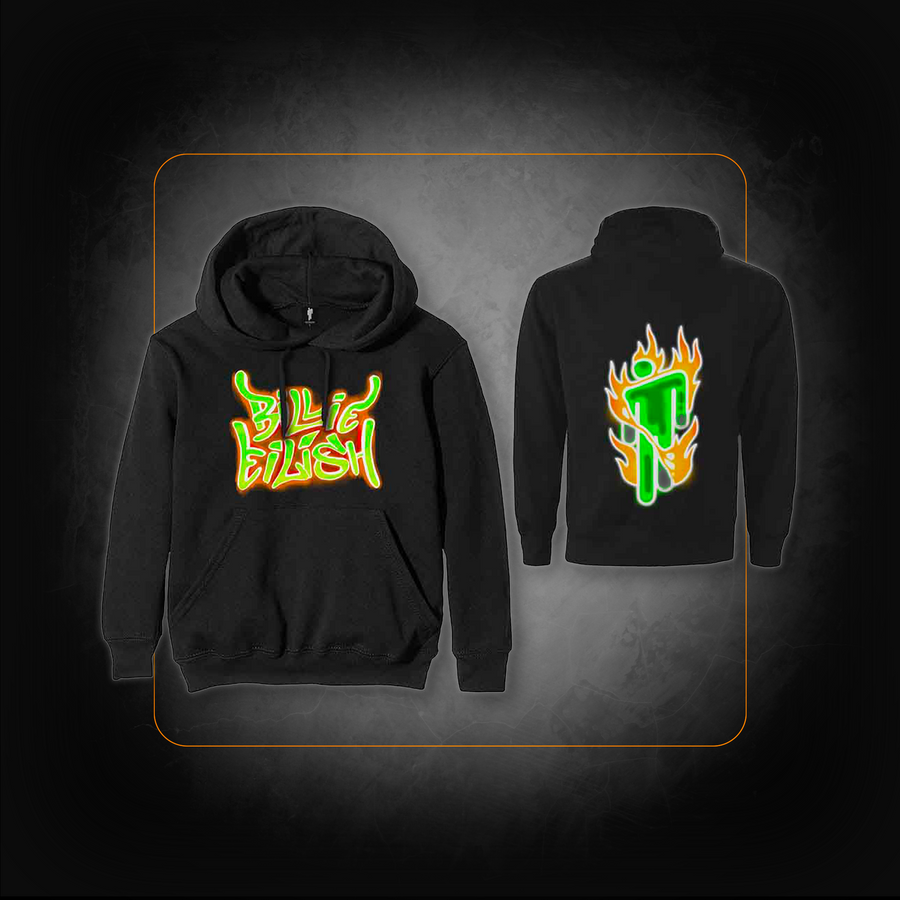 Hoodie: Airbrush Flames Blohsh - Billie Eilish