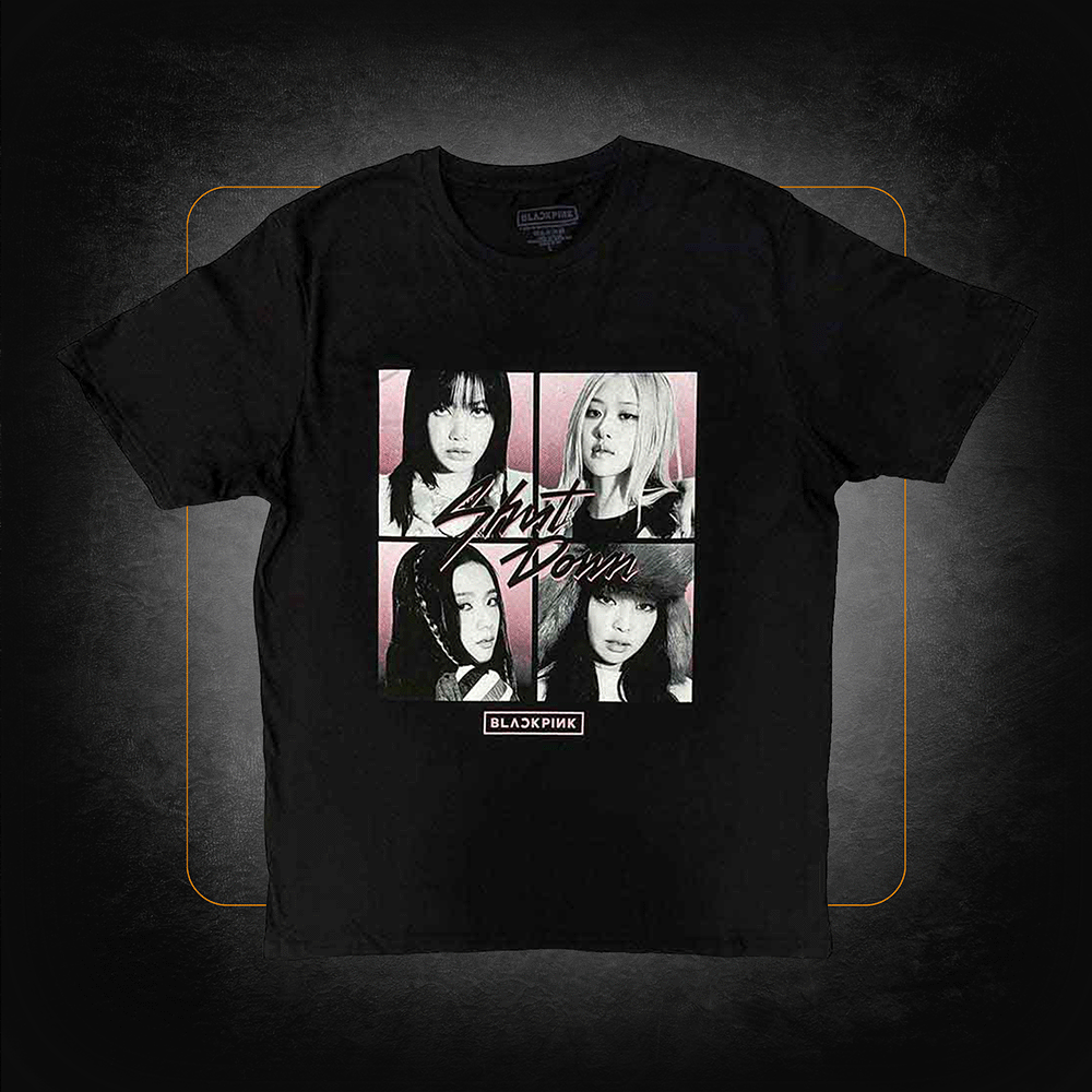 Shut Down T-shirt - Black Pink