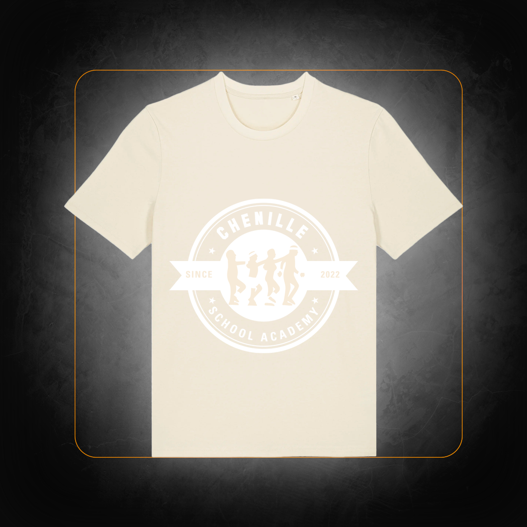 Official White Logo T-Shirt - Chenille School Academy