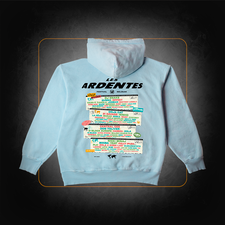 Line Up Hoodie Blue - Les Ardentes