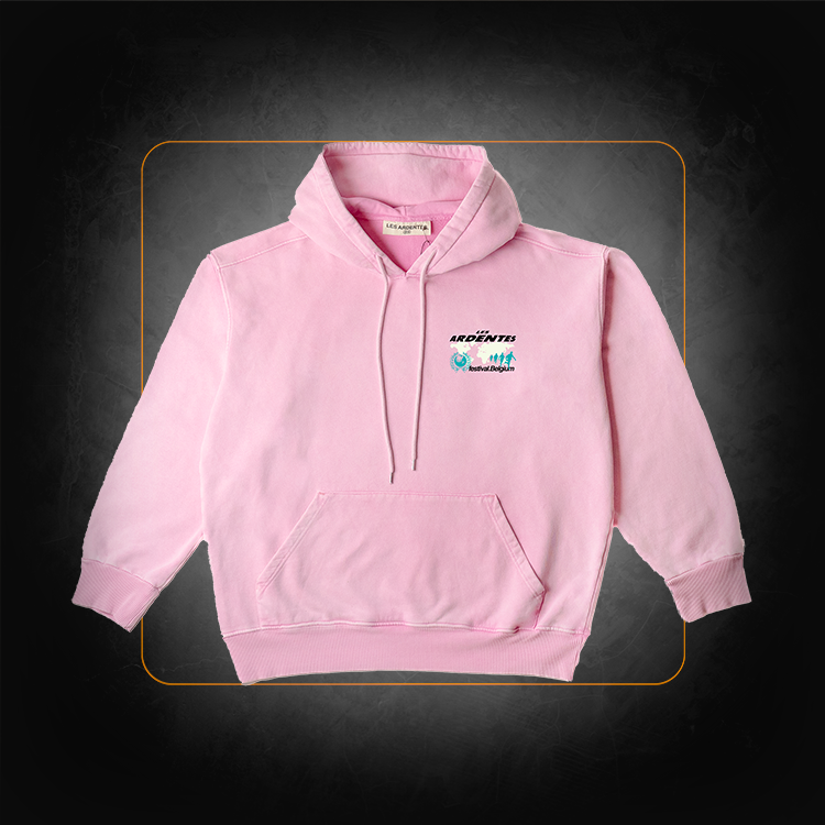 Line Up Hoodie Pink - Les Ardentes