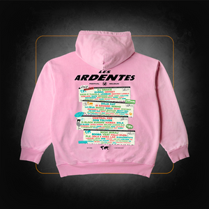 Line Up Hoodie Pink - Les Ardentes