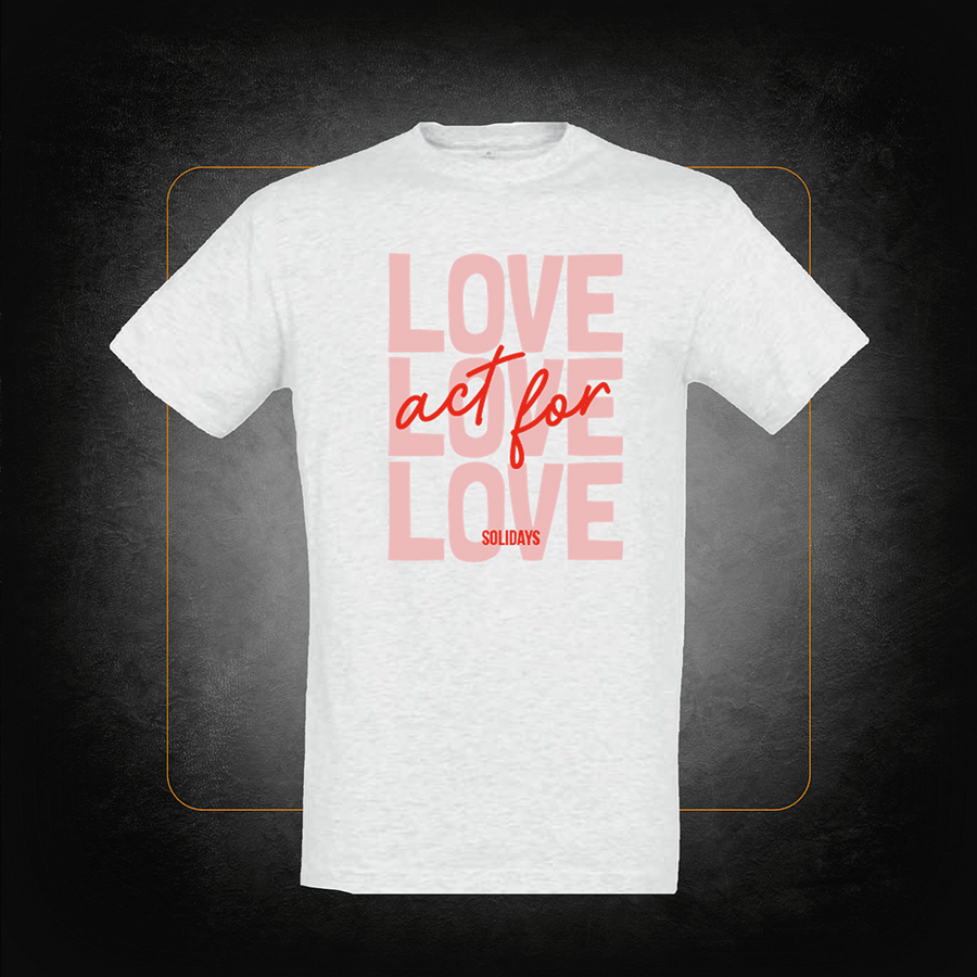 T-Shirt Unisexe LoveLoveLove Gris - Solidays