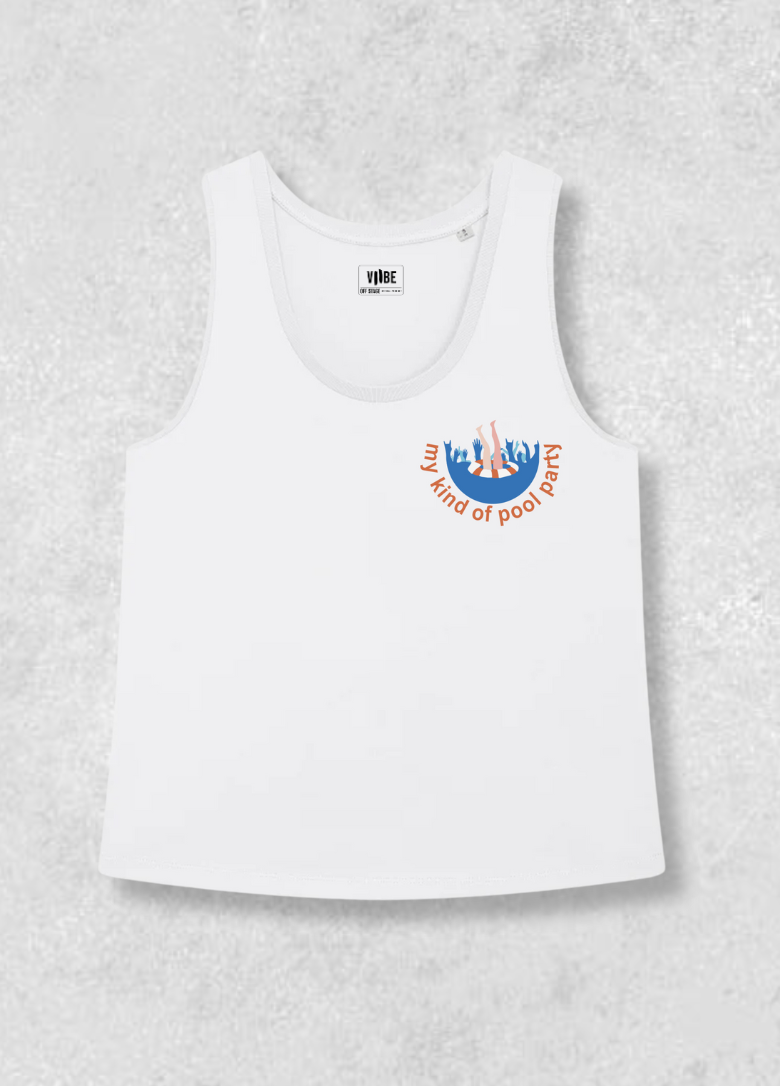 My kind of pool party white women's tank top