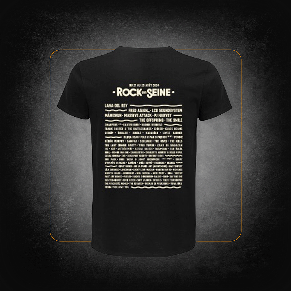 Black 2024 programming t-shirt - Rock En Seine