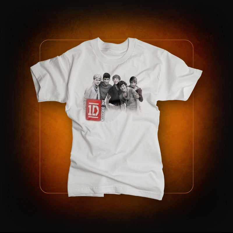 T-shirt homme group photo white - One Direction